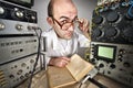 Scientist at vintage laboratory Royalty Free Stock Photo