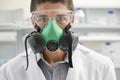 Scientist Wearing Gas Mask In Laboratory Royalty Free Stock Photo