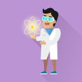 Scientist at Work Vector Flat Style Illustration