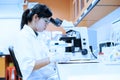 Scientist working at the blood laboratory