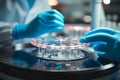 Scientist working with microcentrifuge tubes for clinical analysis Royalty Free Stock Photo