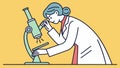 Scientist Working with Microscope, Biomedical Research, Scientific Insight, vector design Generative AI Royalty Free Stock Photo