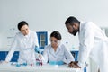Scientist working with pipette and test Royalty Free Stock Photo