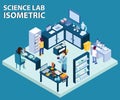 Scientist Working in a Science Lab Isometric Artwork Royalty Free Stock Photo