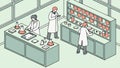 Scientists Actively Working in a Chemistry Laboratory, vector design Generative AI Royalty Free Stock Photo