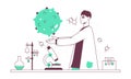 Scientists character, chemist medical development, science biology lab worker Royalty Free Stock Photo