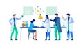 Scientists Conducting Research, Collaborative Lab Vector Scene, vector design Generative AI Royalty Free Stock Photo