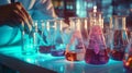 Scientists are experimenting Genetic research and Biotech science Human Biology and pharmaceutical technology on laboratory Royalty Free Stock Photo