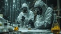 Scientists in Hazmat Suits Conducting Research in a Lab Royalty Free Stock Photo