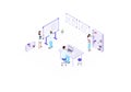 Scientists isometric color vector illustration