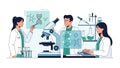 Scientists in a Laboratory Conducting Research and Analyzing Data Royalty Free Stock Photo