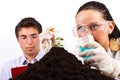 Scientists making experiment Royalty Free Stock Photo