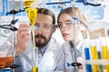 Scientists making experiment Royalty Free Stock Photo