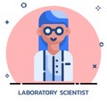 Scientists. Science lab worker flat style