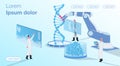 Scientists are working on improving the DNA chain. They control a robotic arm. Conduct experiments.