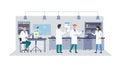 Scientists Working in Laboratory Scene, vector design Generative AI Royalty Free Stock Photo