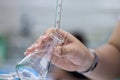 Working Titration technique in the laboratory. Royalty Free Stock Photo