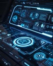 46 Scifi holographic user interface virtual reality display 3D render