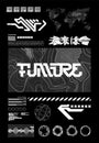 Scifi and HUD box elements for Futuristic design. T-shirt, merch, poster, flayer, apparel and other. Trendy digital