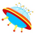 Scifi ufo icon, cartoon style Royalty Free Stock Photo