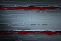 Scifi wall. black carbon fiber wall on red mesh Royalty Free Stock Photo