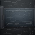 Scifi wall. carbon fiber wall and circuits. metal background