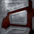 Scifi wall. rust metal wall and red mesh. metal background and t Royalty Free Stock Photo