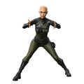 Fierce Scifi Woman, 3D Rendering, 3D Illustration Royalty Free Stock Photo