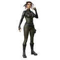 Fierce Scifi Woman, 3D Rendering, 3D Illustration Royalty Free Stock Photo