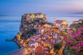 Scilla, Italy on the Mediterranean coast at twilight