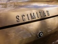Scimitar car name badge