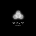 Scince equipment vector logo template. Abstract molecule icon, atom energy symbol. Science research logotype. White Royalty Free Stock Photo