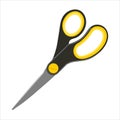 Realistic stationery scissors with yellow handles.