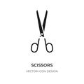 Scissor black glyph icon closeup hair shear logo