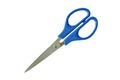 Scissor with blue handle on white background Royalty Free Stock Photo