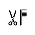 Scissor, comb, hairbrush icon. Simple bathroom icons for ui and ux, website or mobile application