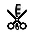 Scissor and Comb icon logo simple illustration Royalty Free Stock Photo