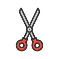 Scissor, Filled outline icon, carpenter and handyman tool and equipment set