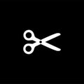 Scissor Icon On Black Background. Black Flat Style Vector Illustration Royalty Free Stock Photo
