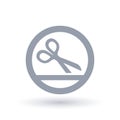 Scissor icon. Cut sign. Clip symbol.