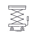 Scissor lift icon, linear isolated illustration, thin line vector, web design sign, outline concept symbol with editable