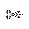 Scissor Line Icon In Flat Style Vector For Apps, UI, Websites. Black Icon Vector Illustration Royalty Free Stock Photo