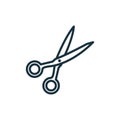 Scissor Line Icon. Tool for Haircut Linear Pictogram. Tailors or Barber Shears Outline Icon. Editable Stroke. Isolated