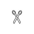 Scissor linear vector icon. Scissors cutting. EPS 10