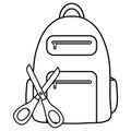 Scissor school with schoolbag supplies