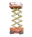 Scissor self propelled lift on a light background