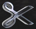 Scissor in transparent glass