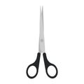 Scissor vector cut tool icon illustration isolated white design. Black symbol paper scissor tool equipment sign. Business object