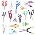 Scissor vector professional pair of scissors cutting hair or scissoring with cutter and pruning shears prune or