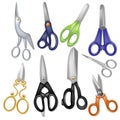 Scissor vector professional pair of scissors cutting hair or scissoring with cutter and pruning shears prune or